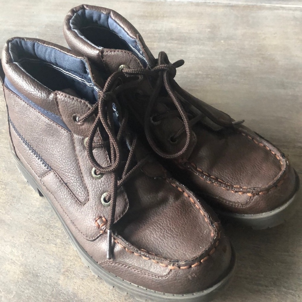 Boys Nautica Brown Leather Boots